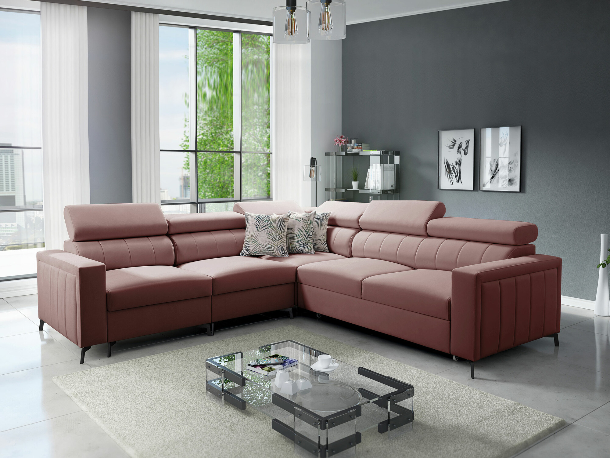 Ecksofa Sarasota 152 (Mono 235 + Botanical 36)