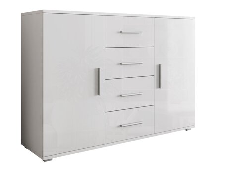 Kommoden Charlotte 118 (Weiss + Weiss glänzend)