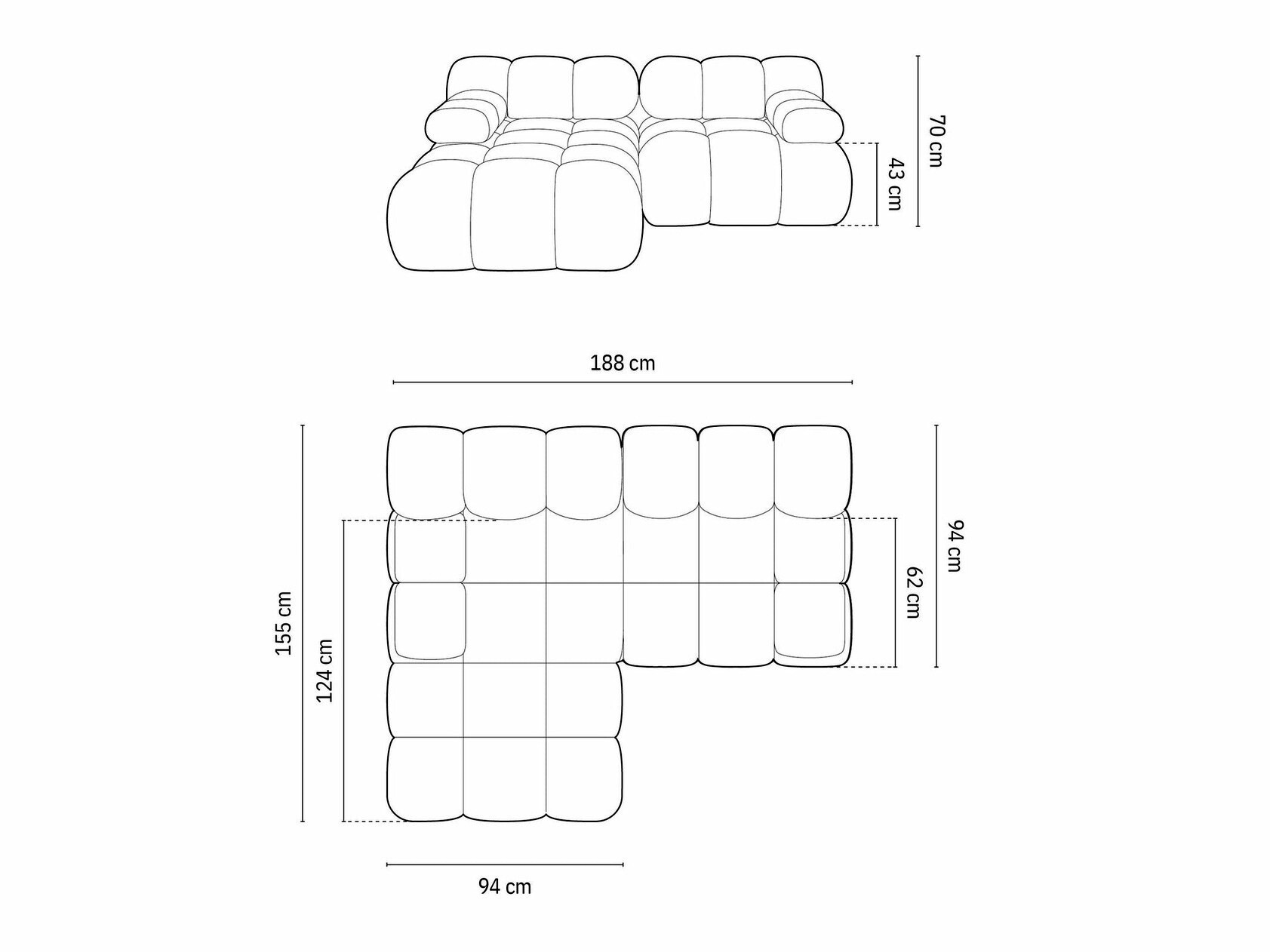 Modulares Ecksofa Caltenu 105 (Riviera 56)