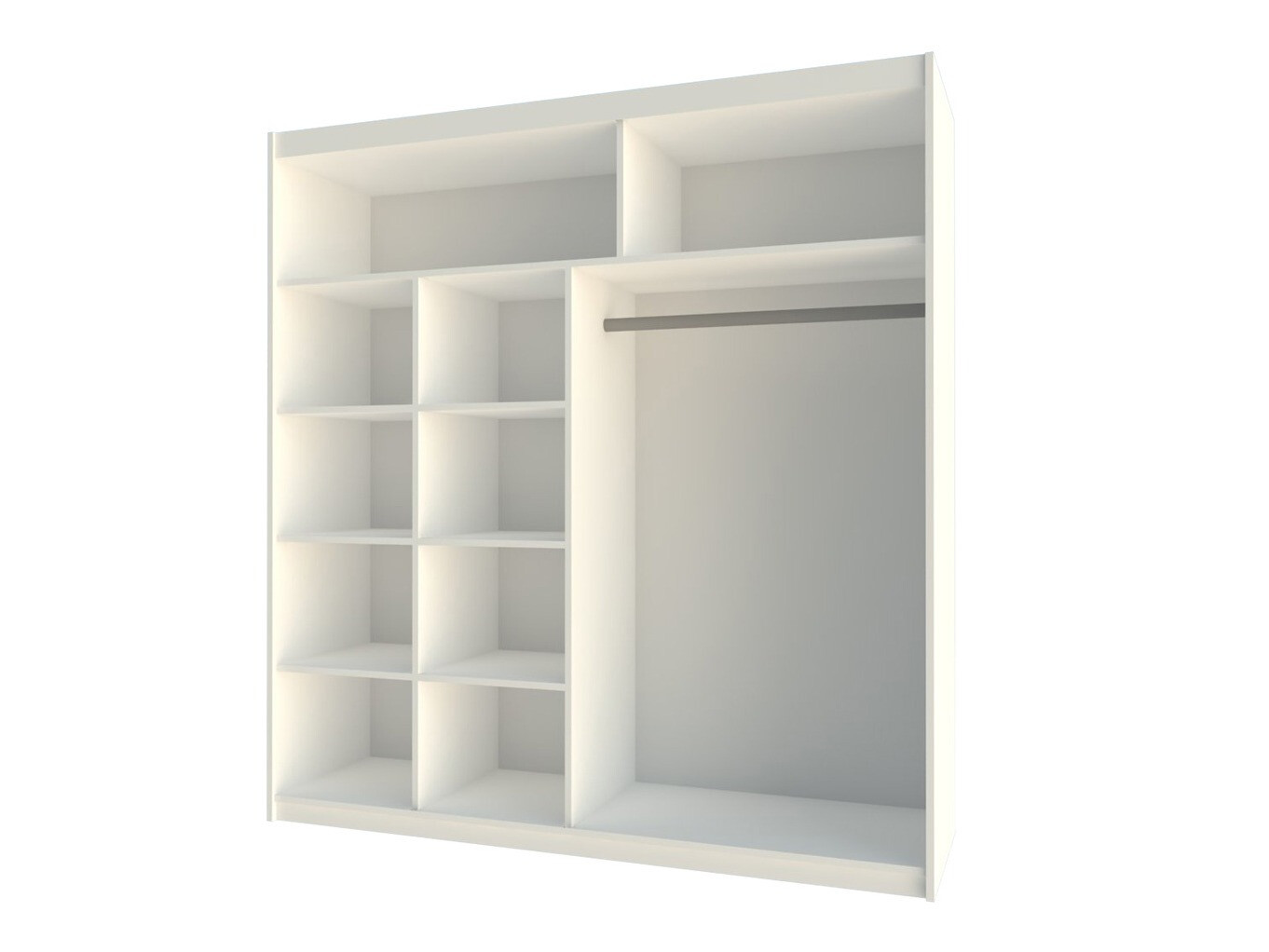 Kleiderschrank Honolulu 111 (Weiss + Schwarz glänzend)