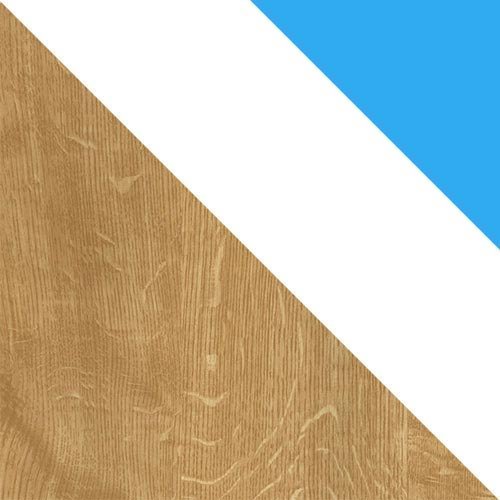 Bürotisch Balvire 110 (Eichenholzoptik hell + Weiss + Türkis)