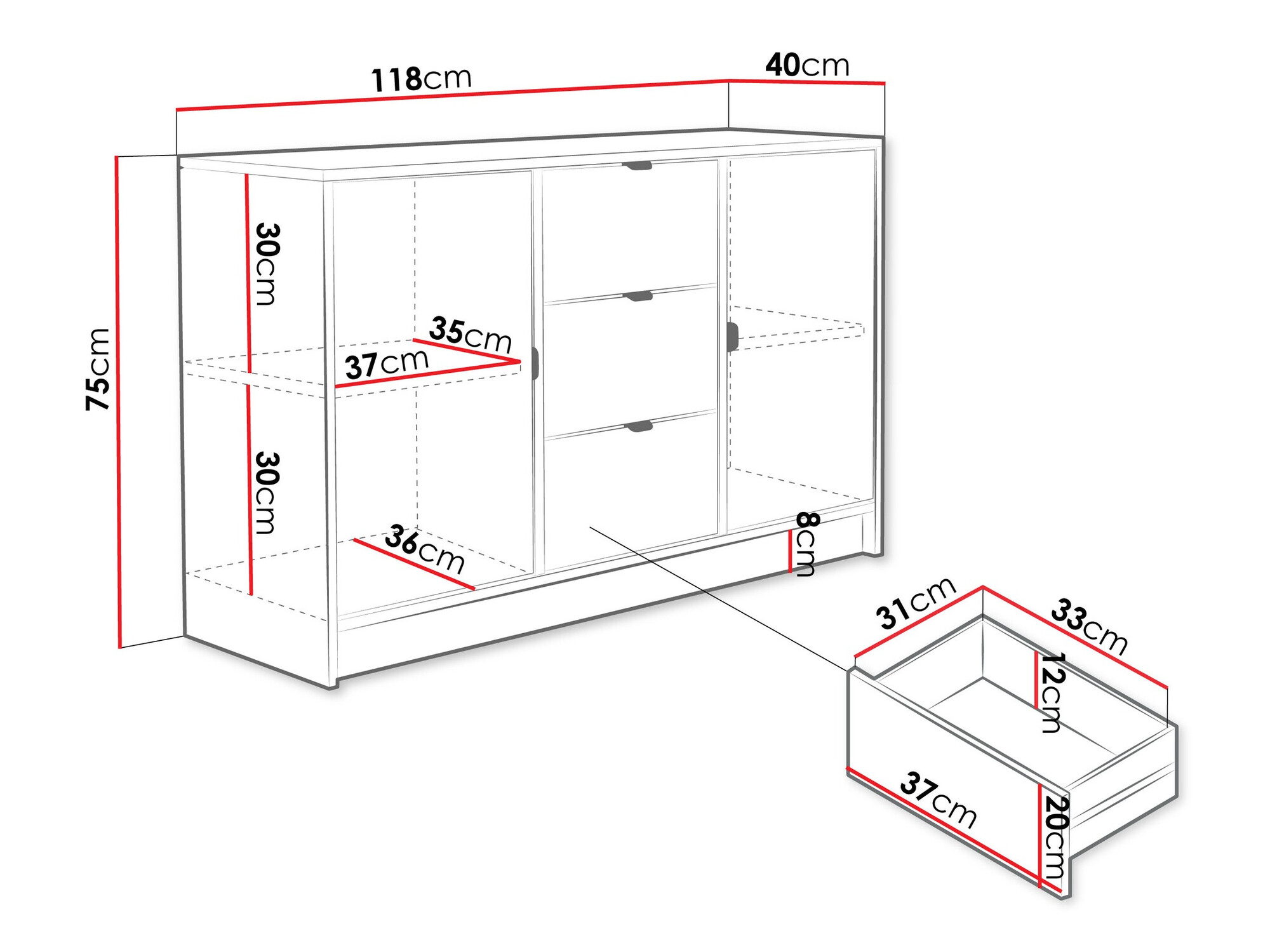 Kommoden Comfivo Papilio (Beige)