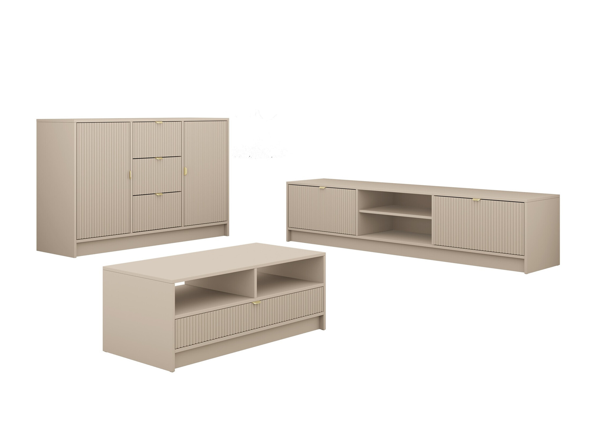 Wohnzimmer-Set Comfivo Papilio I (Beige)