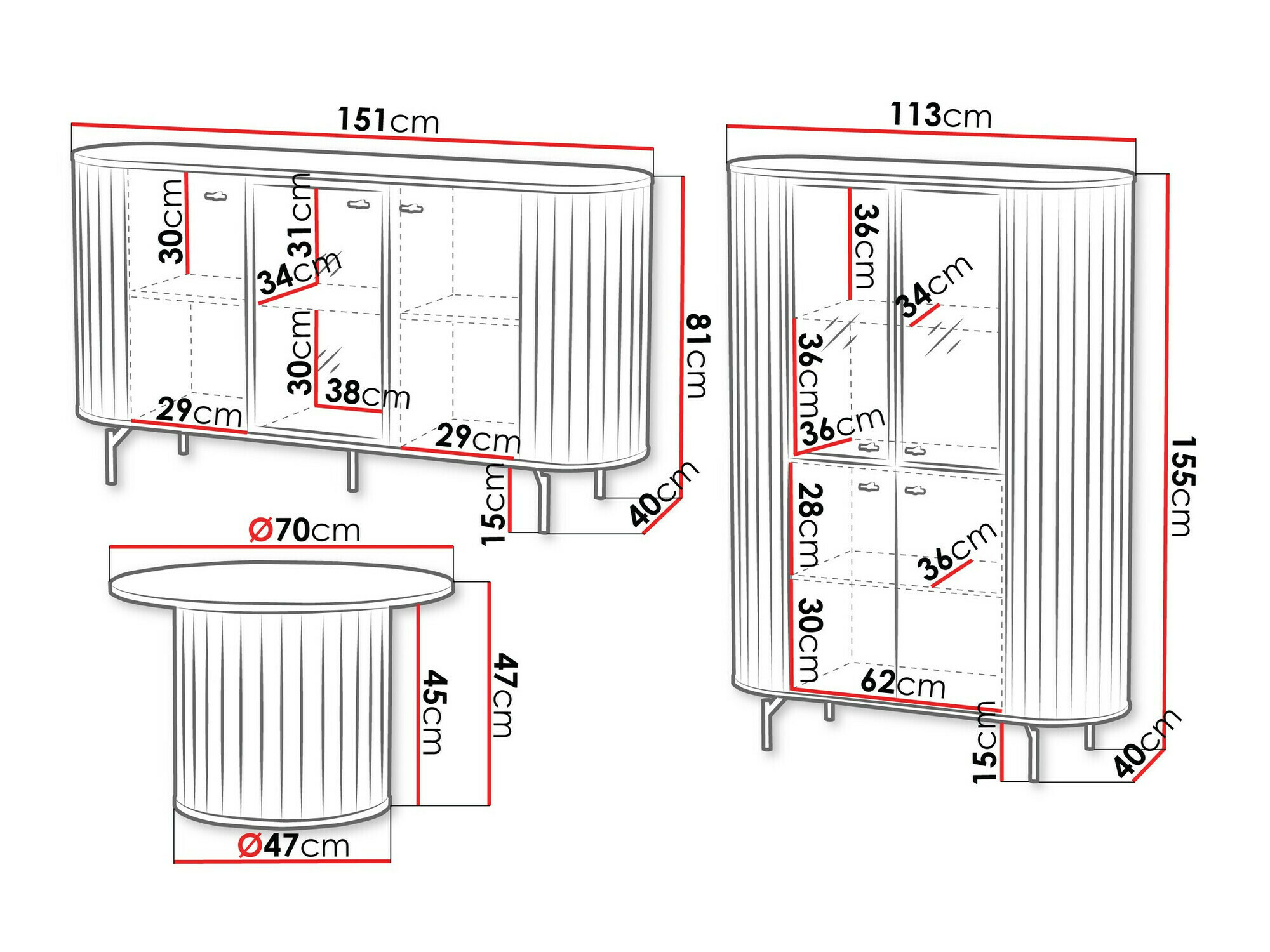 Wohnzimmer-Set Novmono 109 (Schwarz)