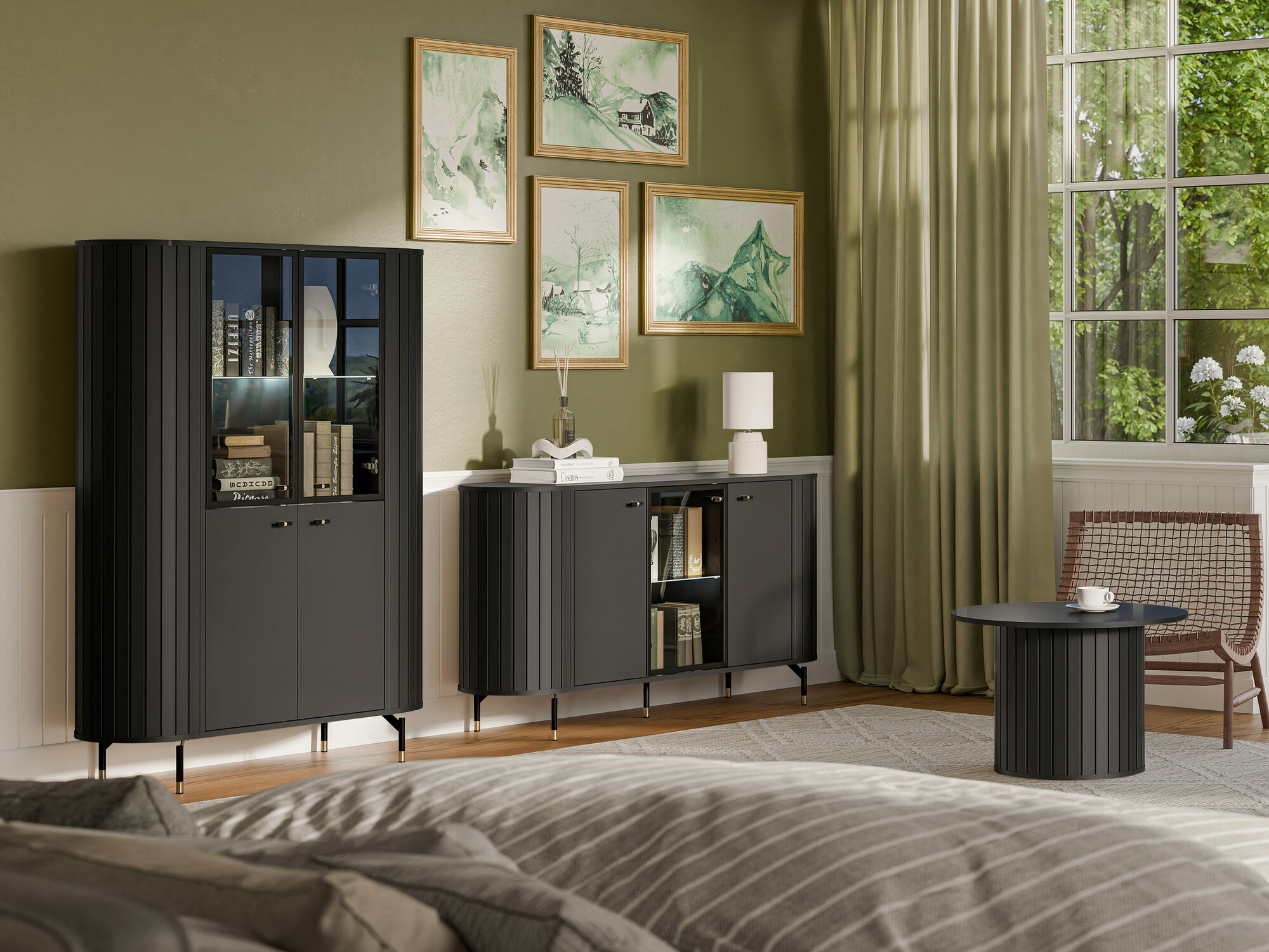 Wohnzimmer-Sets Novmono 109 (Schwarz)