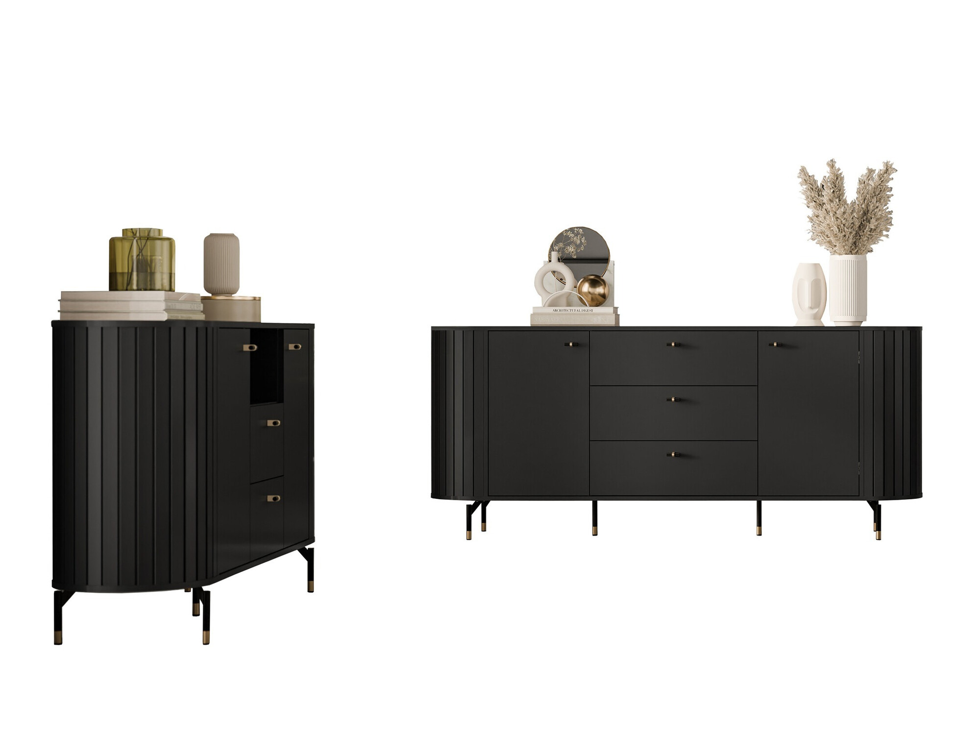 Wohnzimmer-Set Novmono 110 (Schwarz)