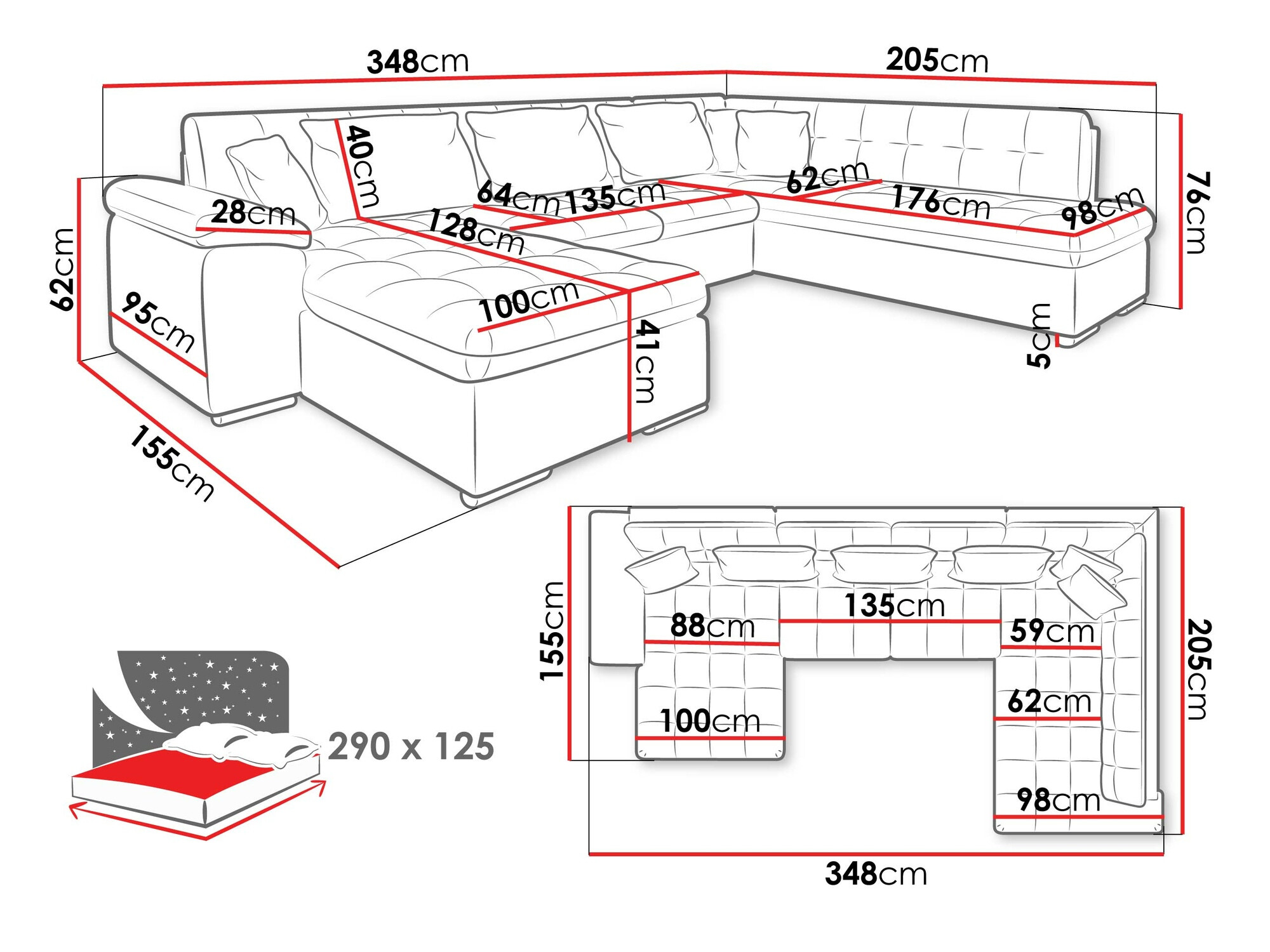 Ecksofa Comfivo Gemma V (Magic Velvet 2225-151 + Venus Velvet 2941)