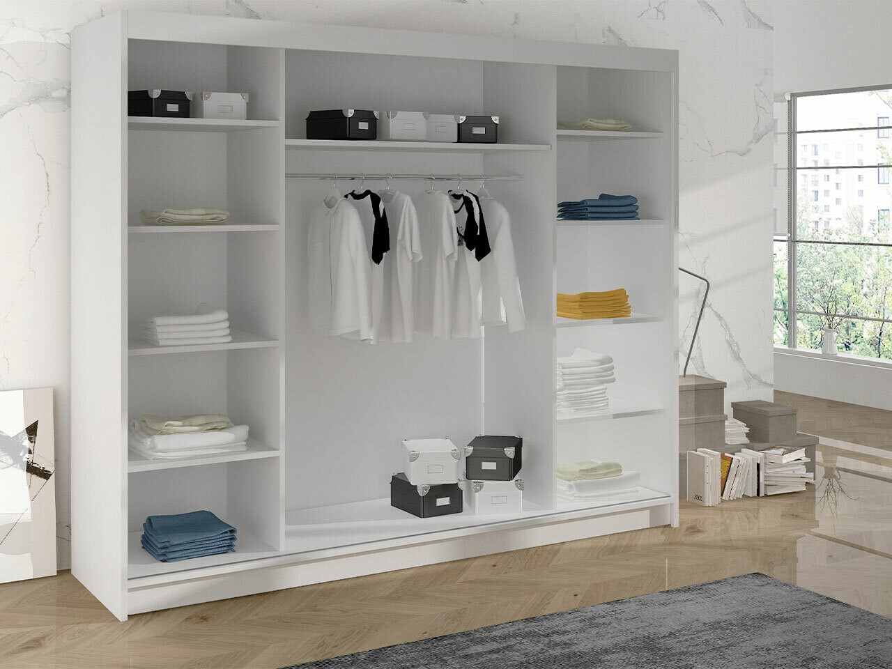 Kleiderschrank Closico Durion I (Artisan Eichenholzoptik + Weiss)