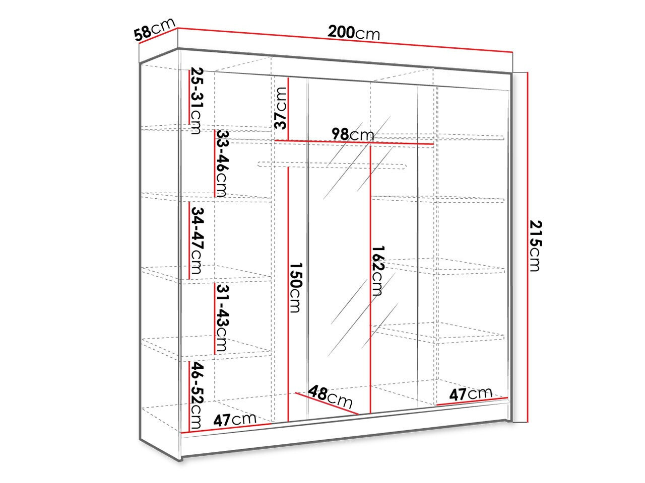 Kleiderschrank Closico Durion I (Weiss)