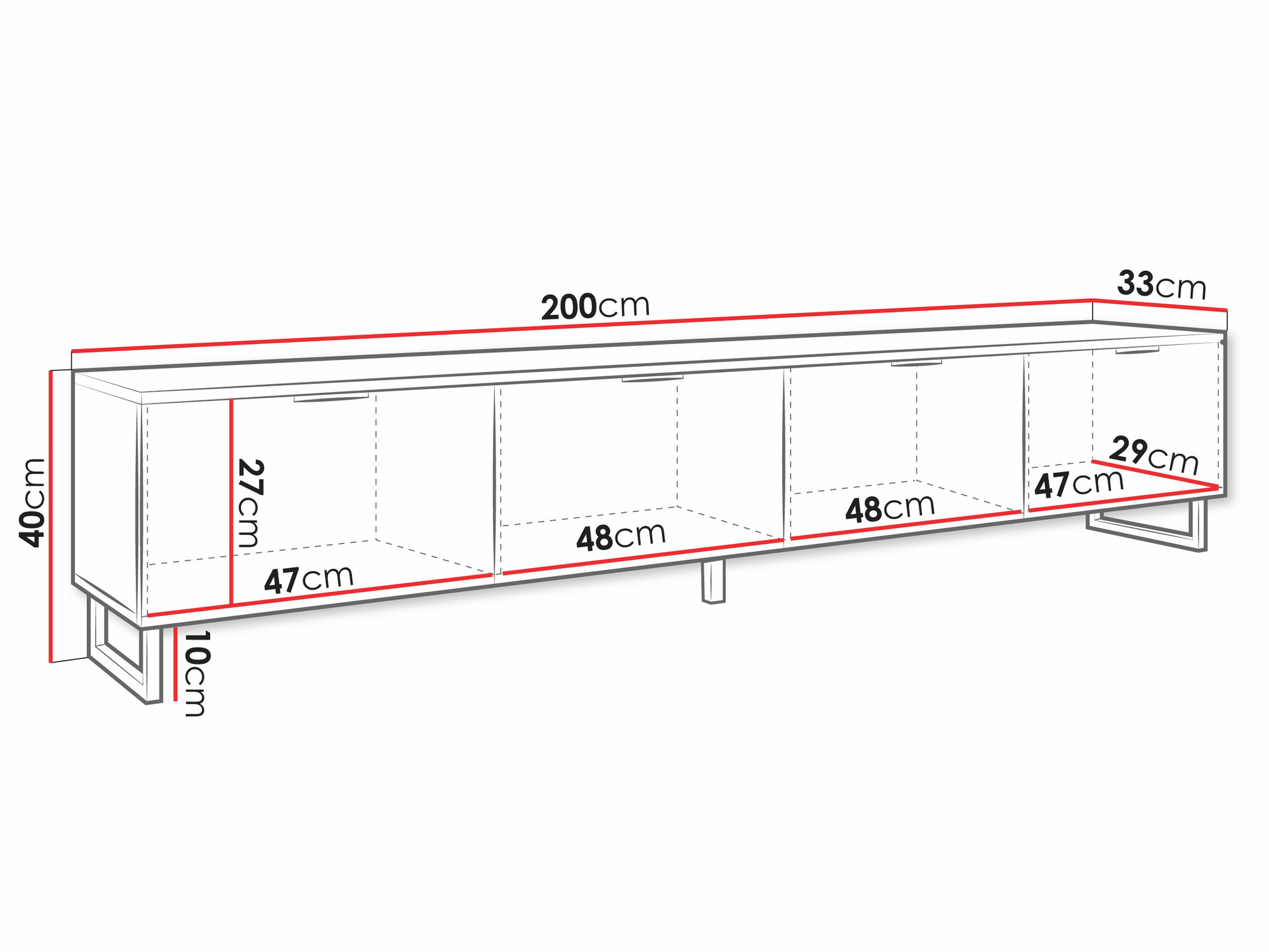 TV-Möbel Scientia II (Schwarz + Graphit)