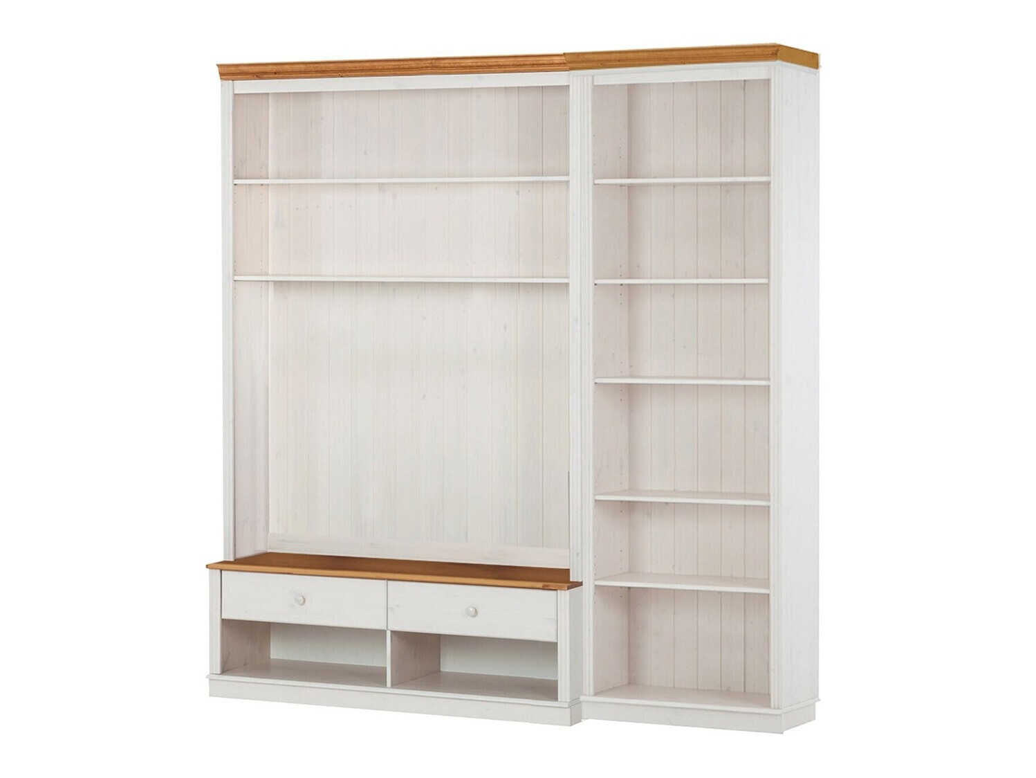 Wohnzimmer-Set Saltoro 106 (Weiss + Honigeiche)