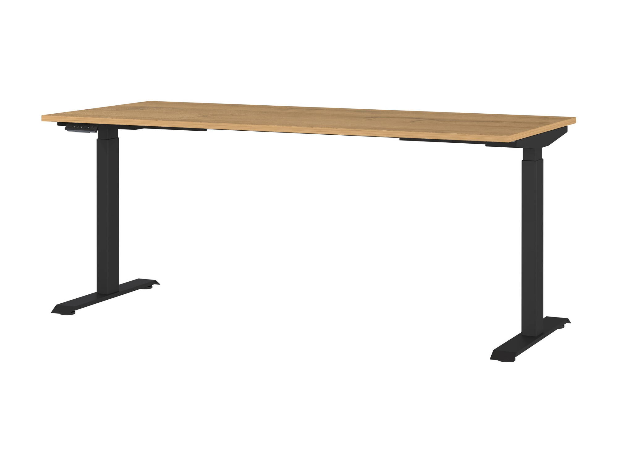 Höhenverstellbarer Schreibtisch Eliromo 120 (Grandson Eichenholzoptik + Schwarz)