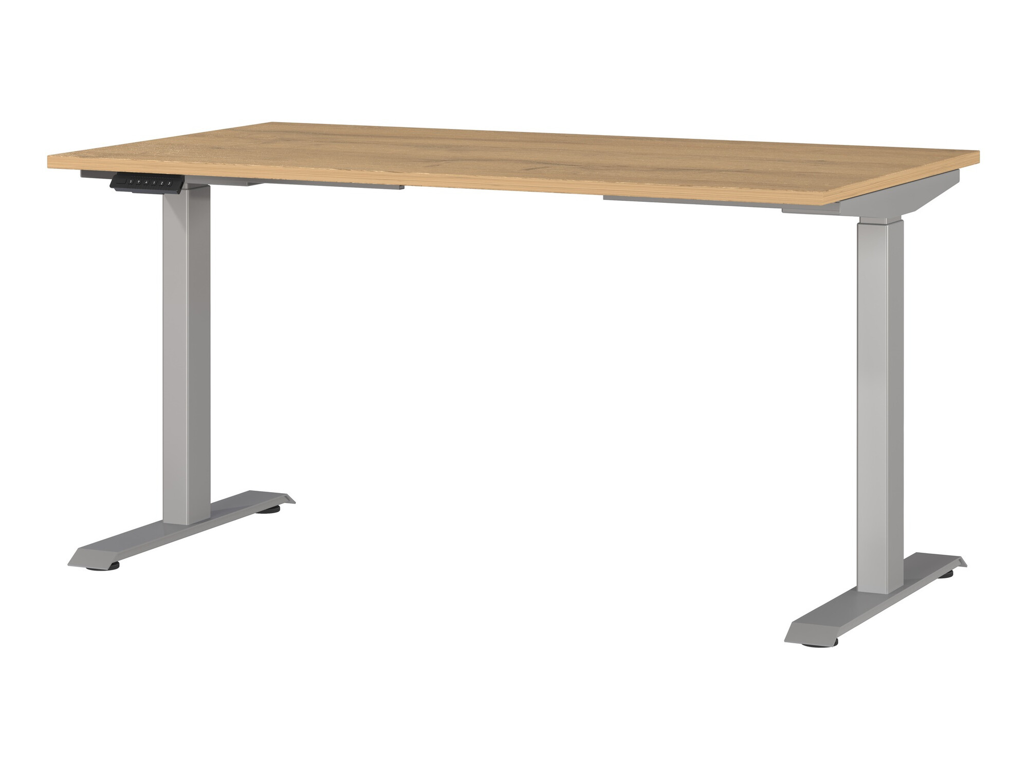 Höhenverstellbarer Schreibtisch Sacramento 415 (Grandson Eichenholzoptik + Silber)