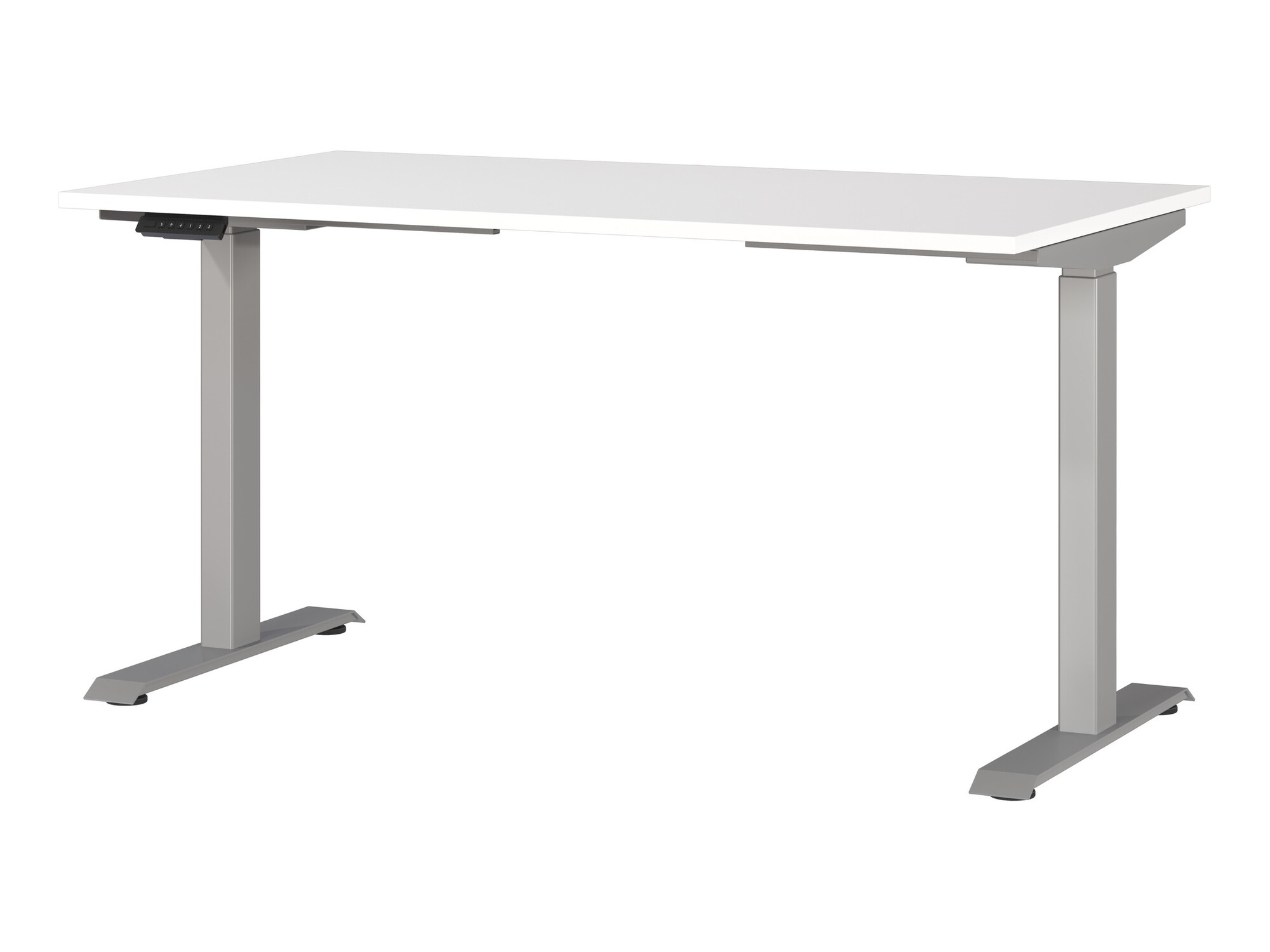 Höhenverstellbarer Schreibtisch Sacramento 415 (Weiss + Silber)