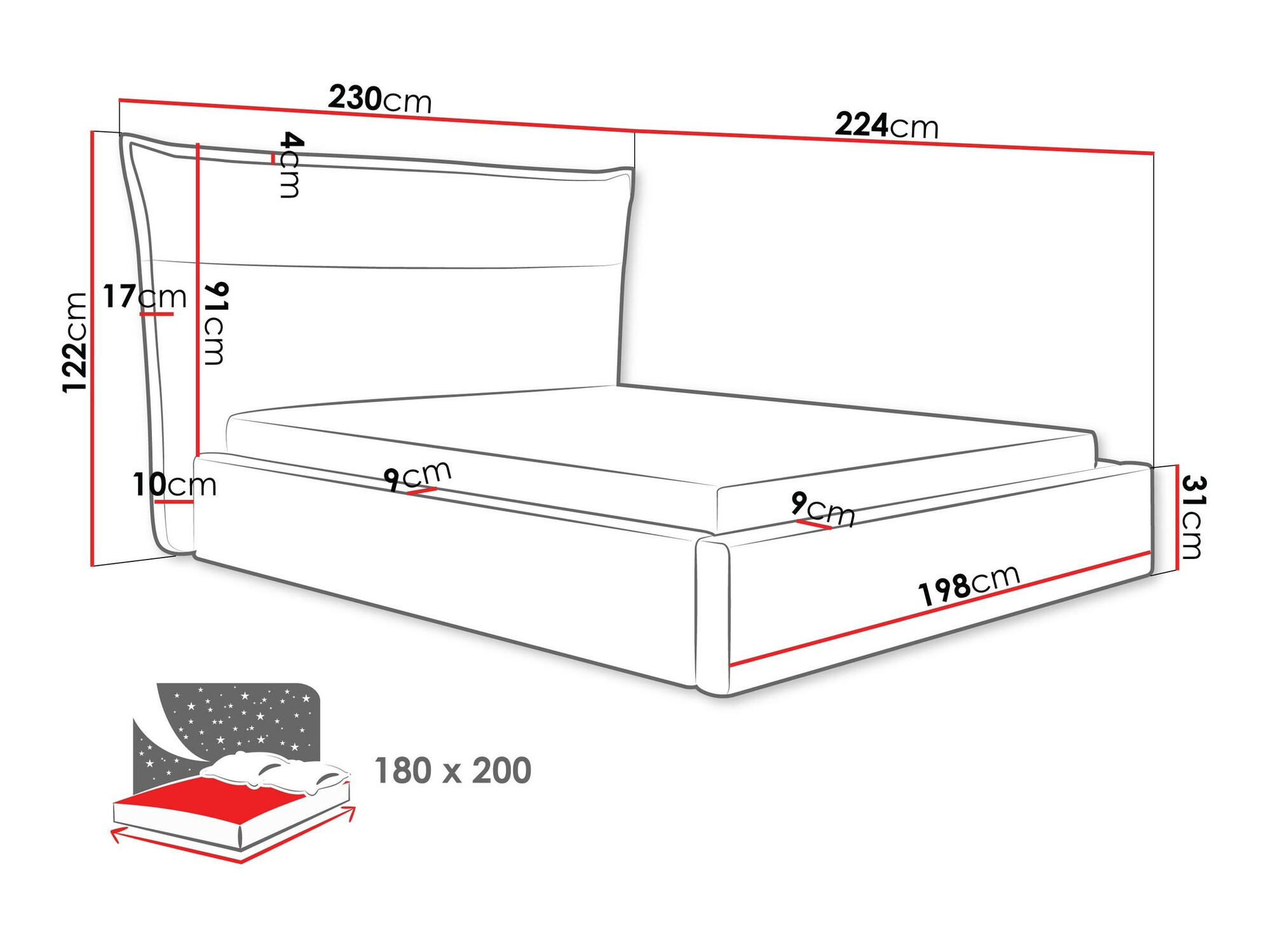 Bett Comfivo Formica (Paros 1)
