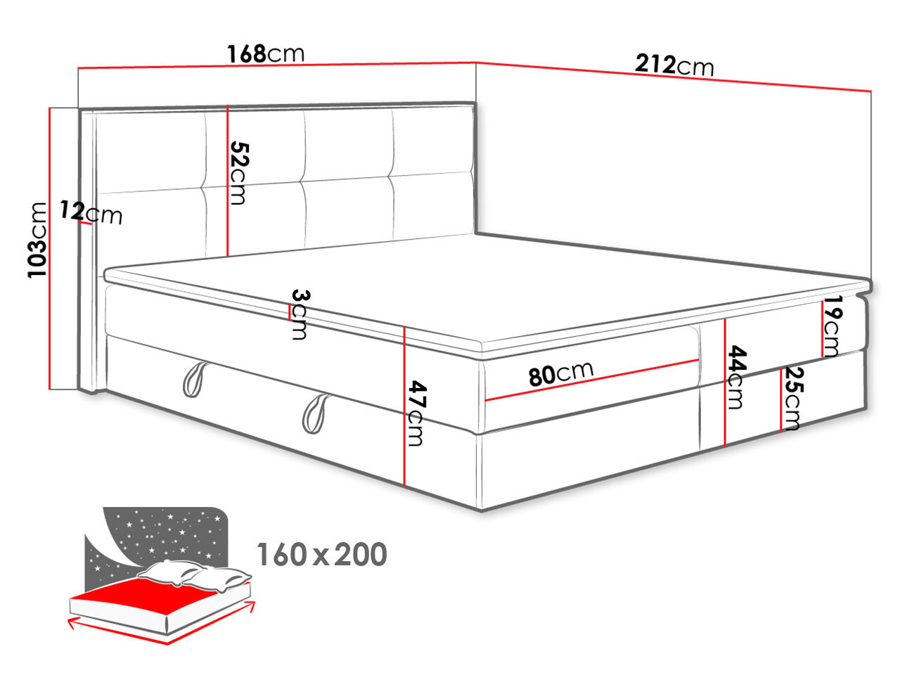 Boxspringbett ComfiDream Miraena (Soro 100)