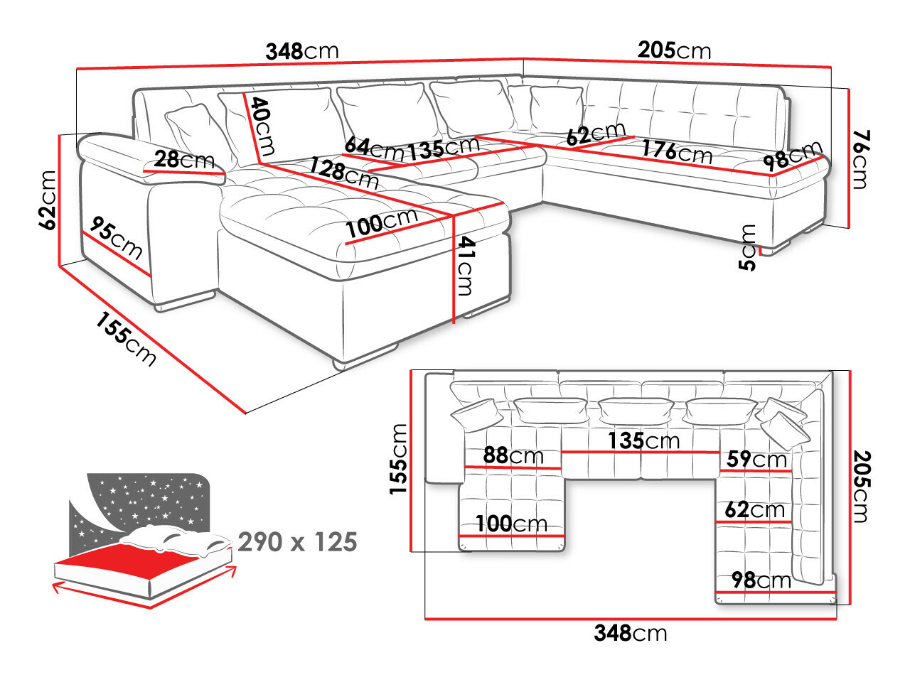 Ecksofa Comfivo Gemma V (Sicuro 35 + Sempre 6)