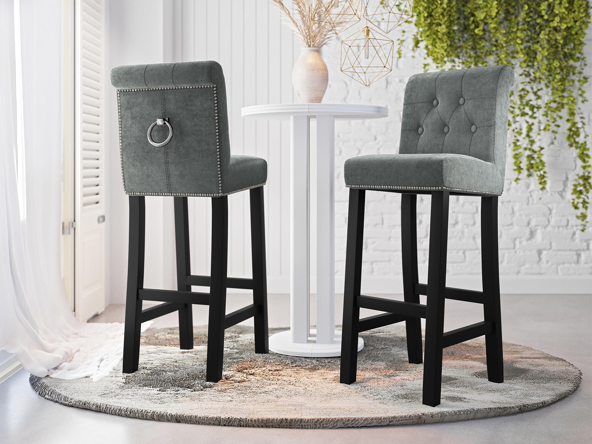 Barstuhl Jackson 100 (Schwarz + Magic Velvet 2217)