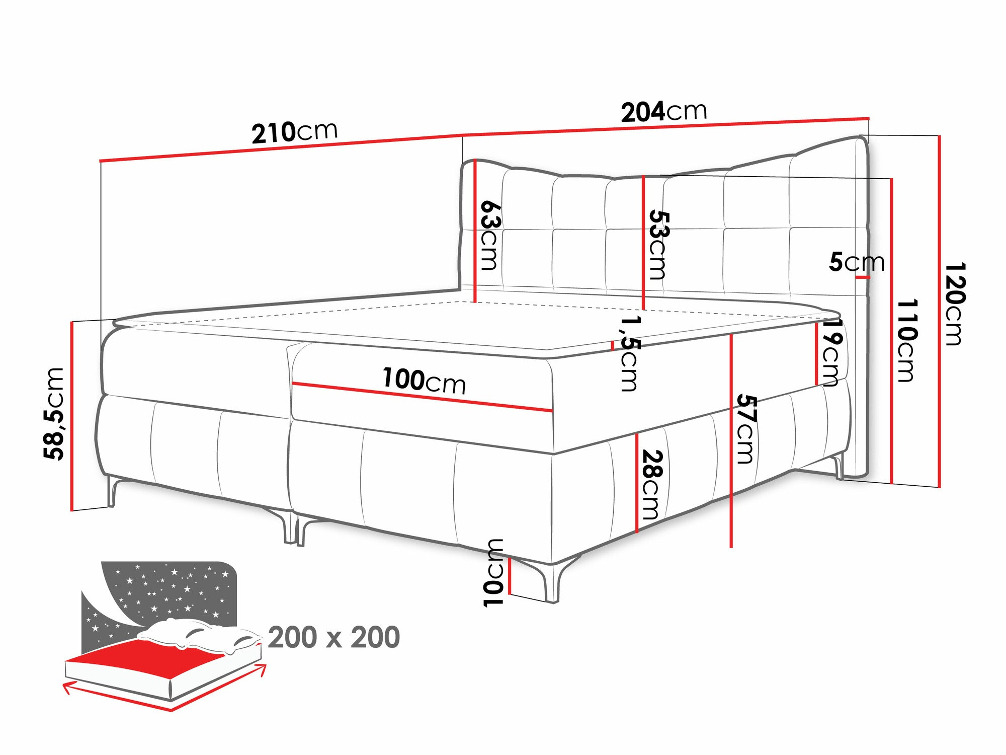 Boxspringbett Littera (Freya 210.03)