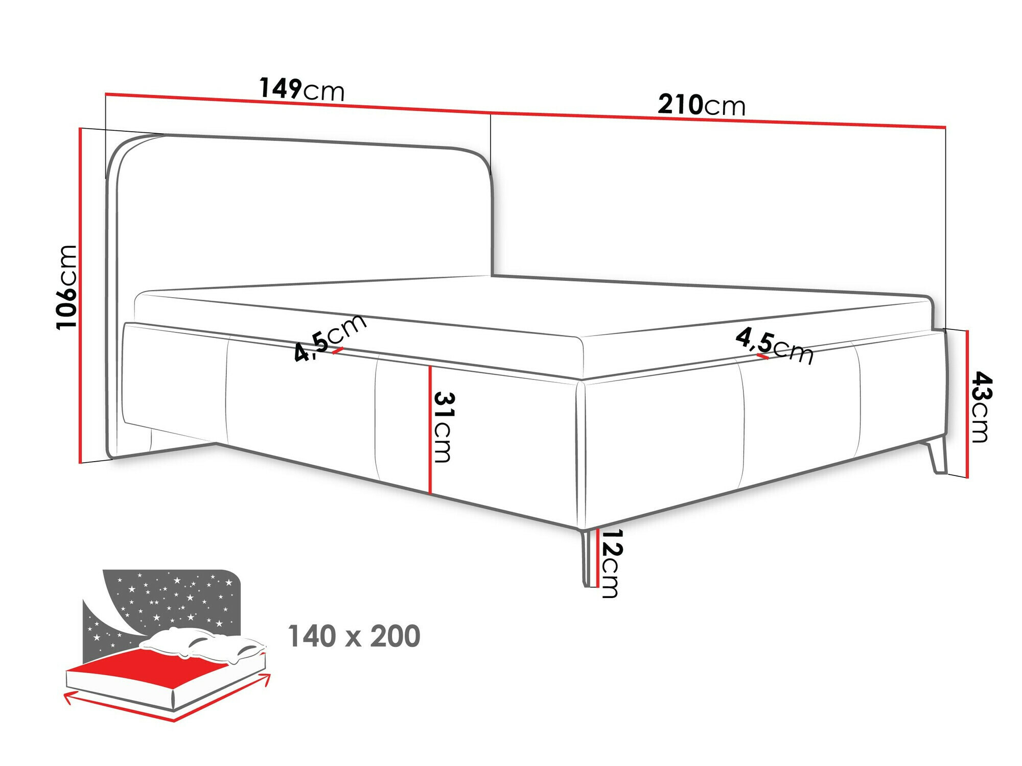 Bett ComfiDream 188 (Velo 623)
