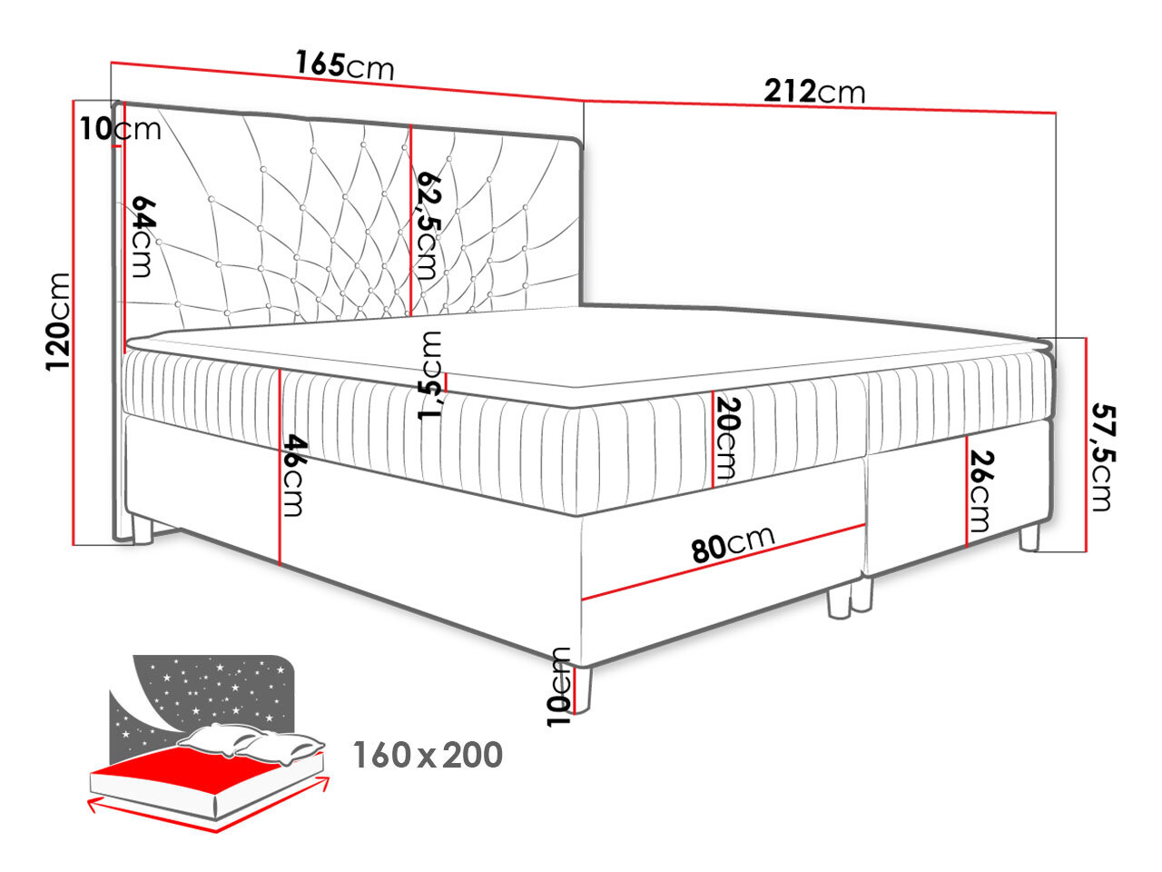 Boxspringbett Civitas (Manila 04)