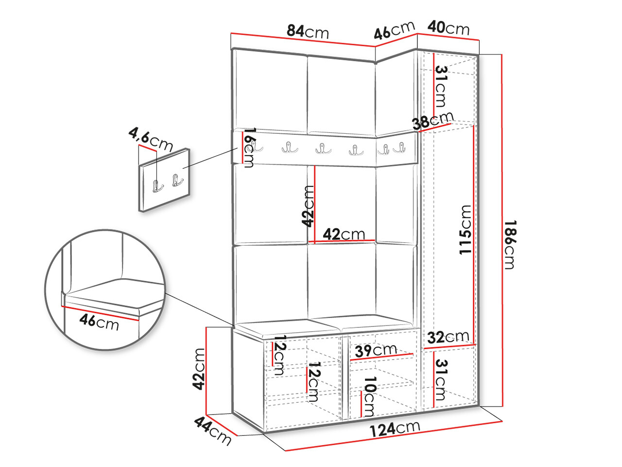Flurgarnitur Hartford 471 (Artisan Eichenholzoptik)