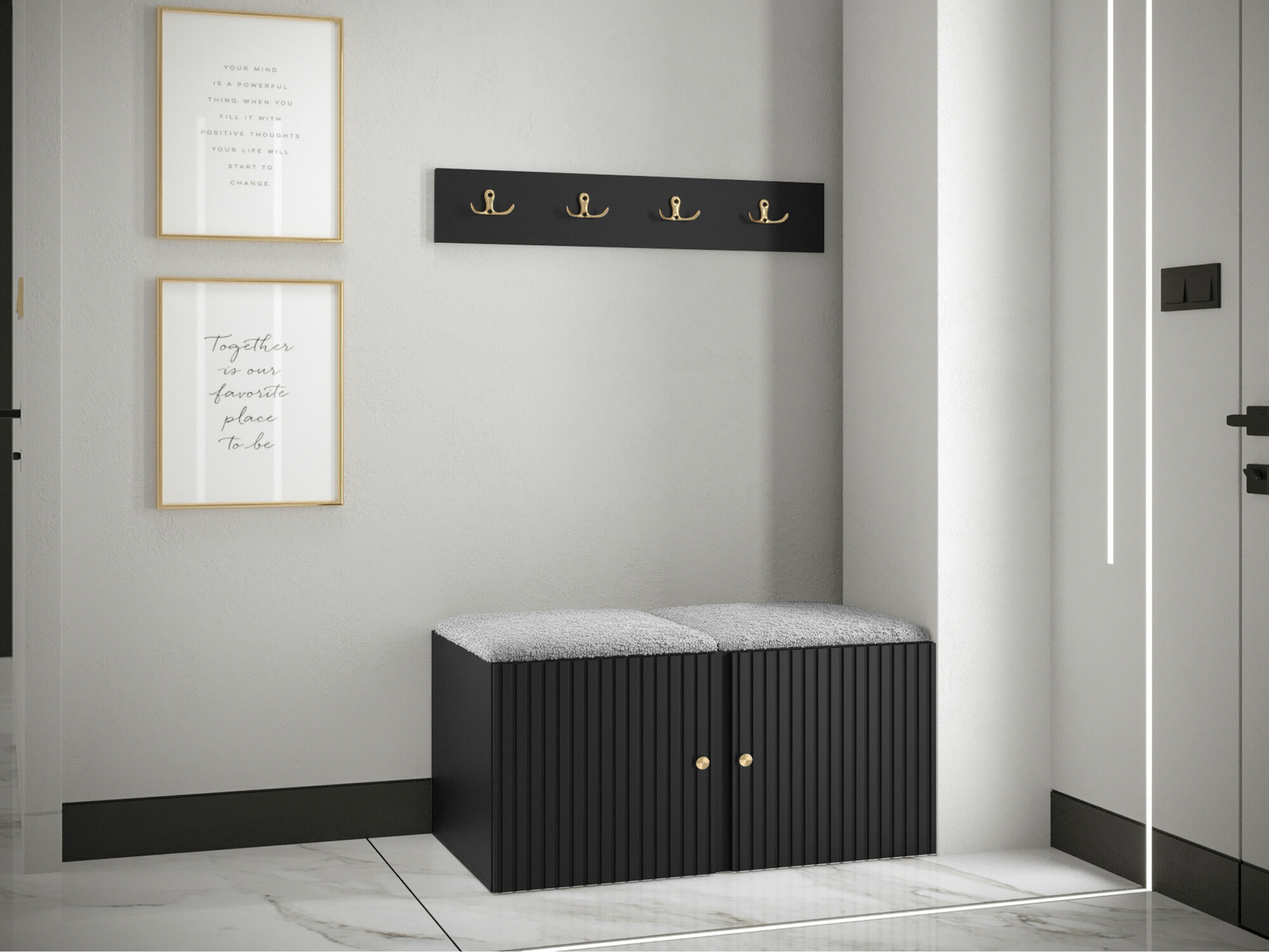 Flurgarnitur Hartford 384 (Schwarz)