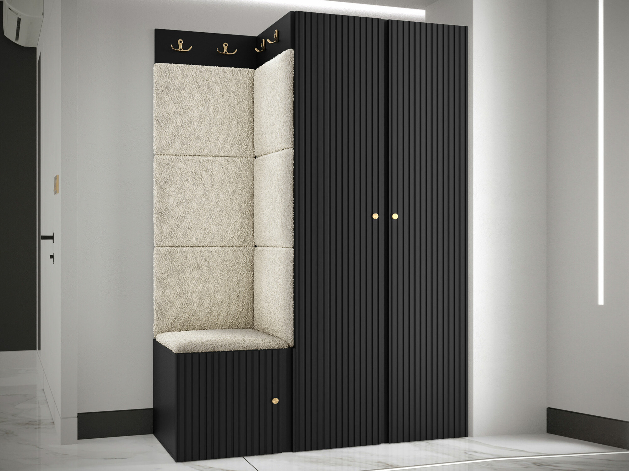 Flurgarnitur Hartford 387 (Schwarz)