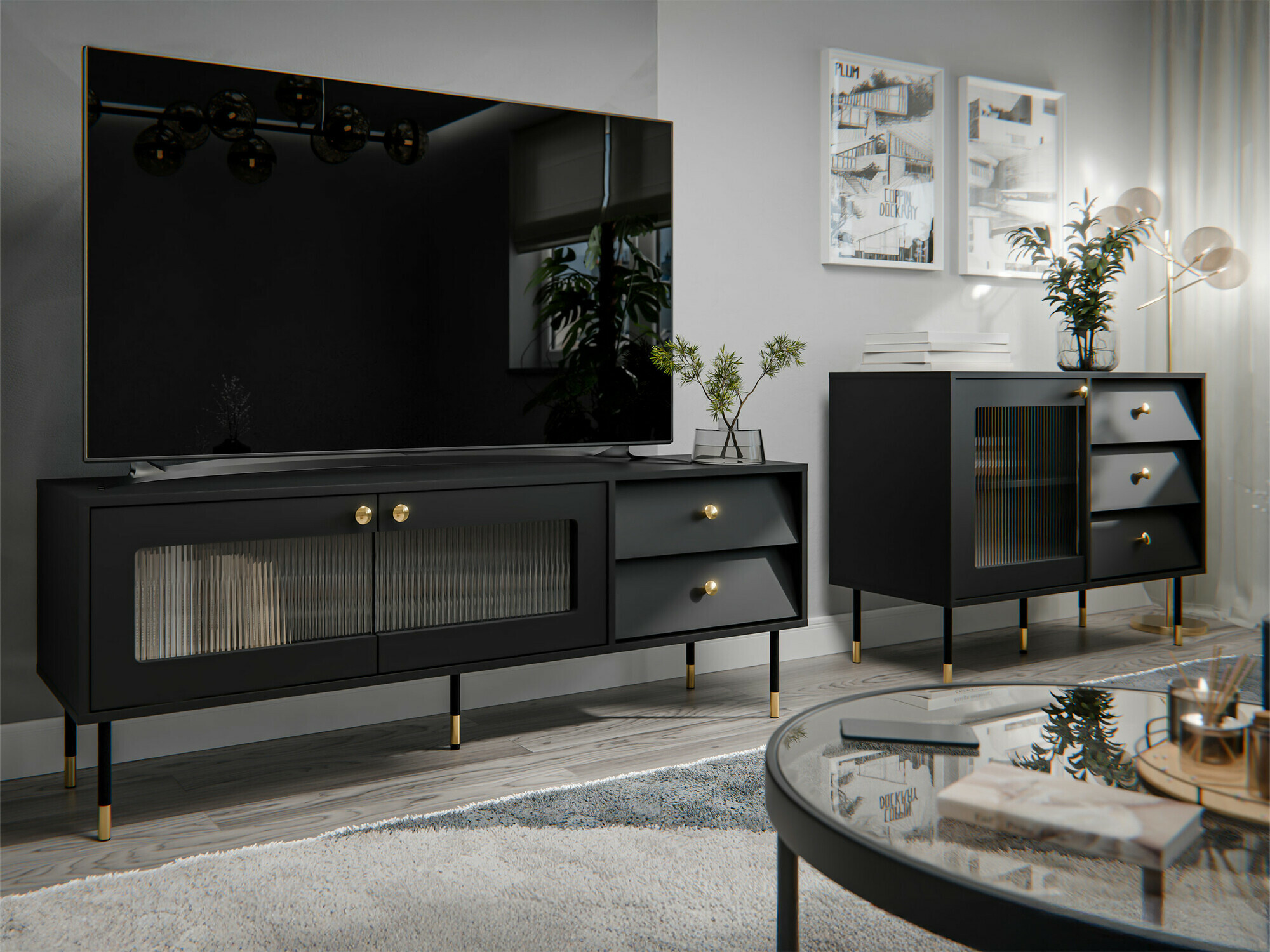 Kommode Feletri 100 (Schwarz)