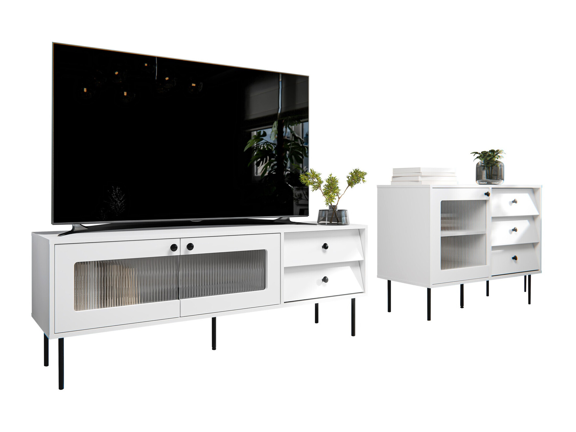 Wohnzimmer-Set Feletri 108 (Weiss)