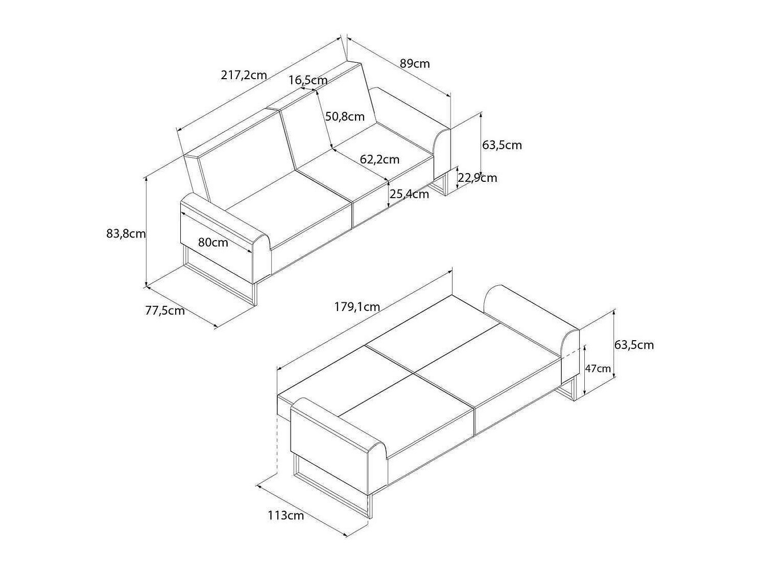 Schlafsofa Tulsa 709 (Schwarz)