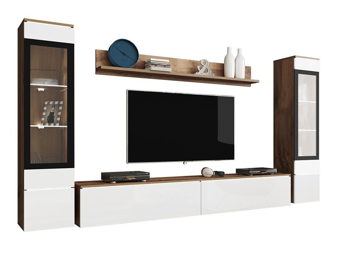 Wohnzimmer-Sets Sarasota 126 (Wotan Eiche + Weiss glänzend)