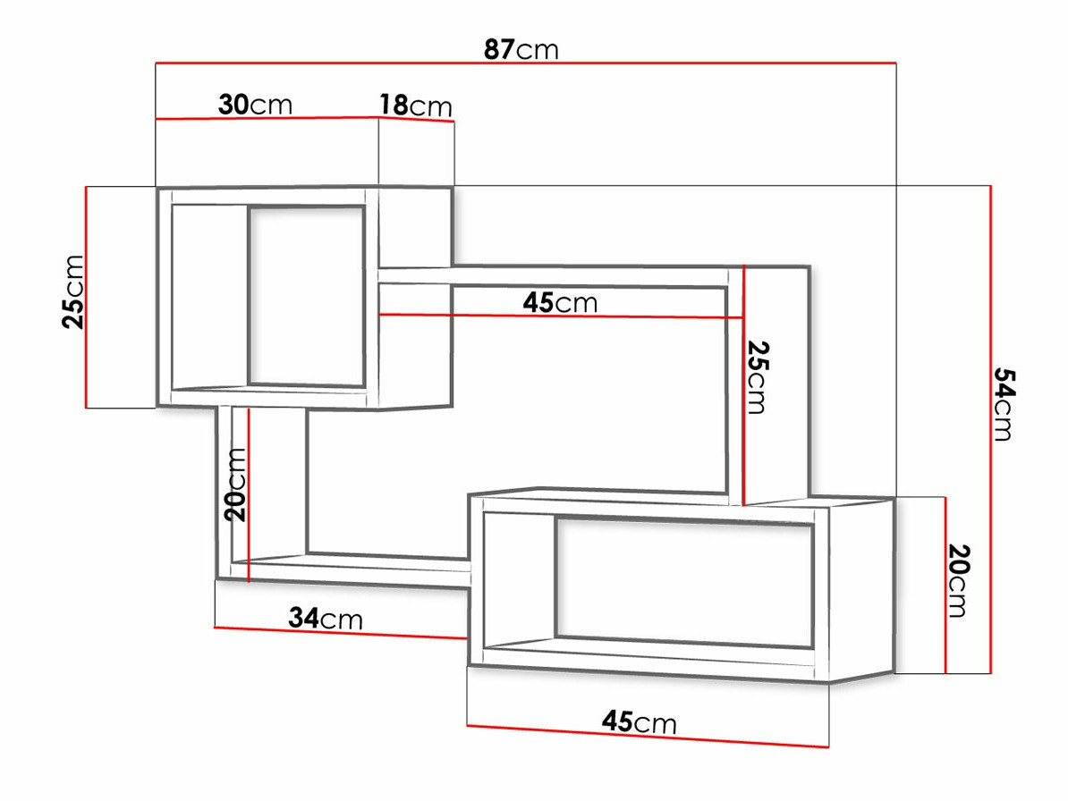 Wandregal Sarasota 106 (Graphit)