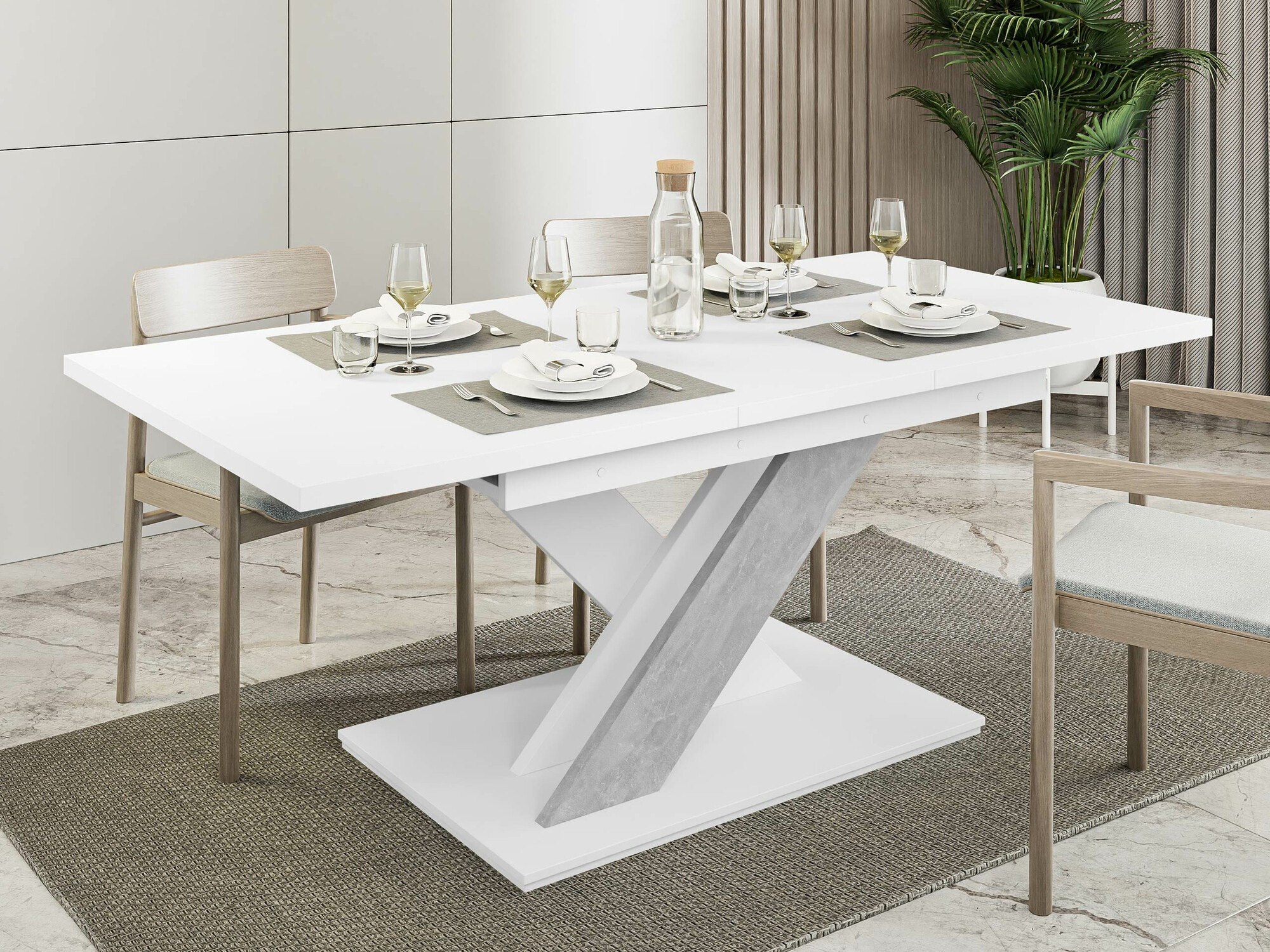 Tisch Decium (Weiss + Beton)