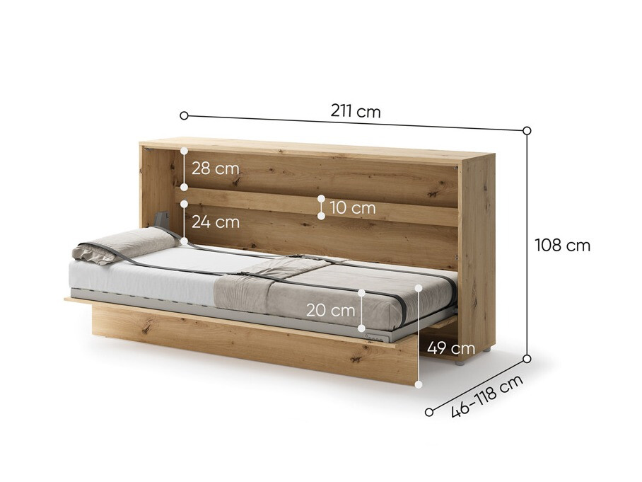 Schrankbett Concept Lenart V (Artisan Eichenholzoptik)