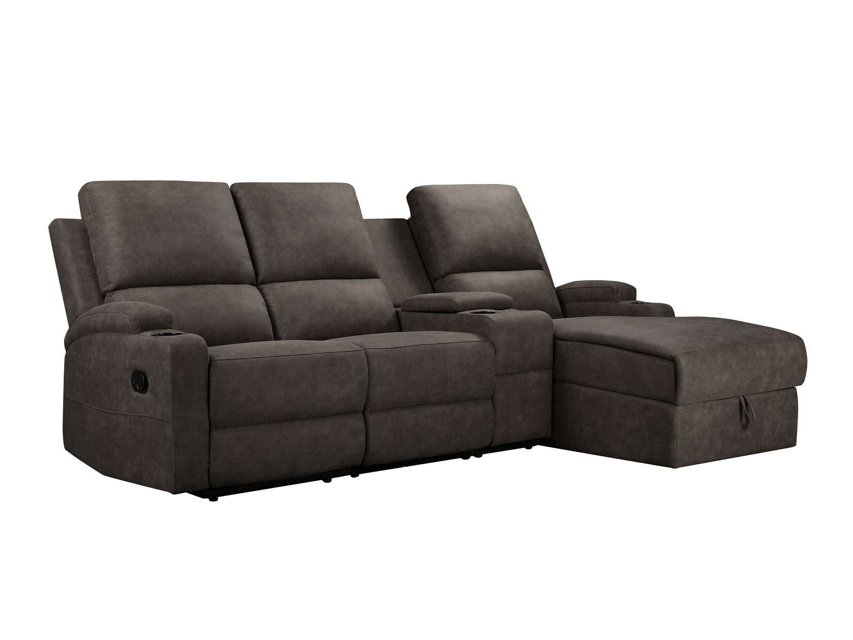 Ecksofa Liegesessel Denton 1368 (Dunkelbraun)