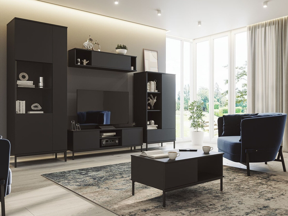 Wohnzimmer-Set Lomsore 108 (Schwarz)