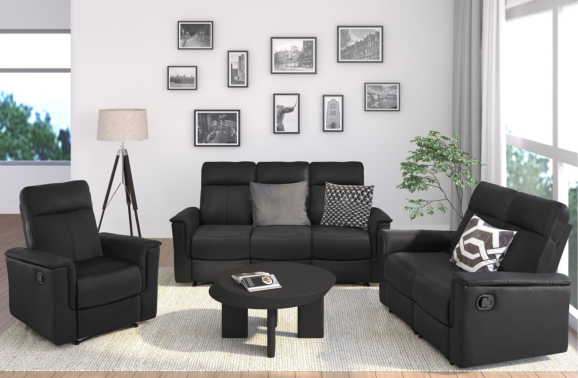 Sessel Liegesessel Fivmelu 100 (Schwarz)
