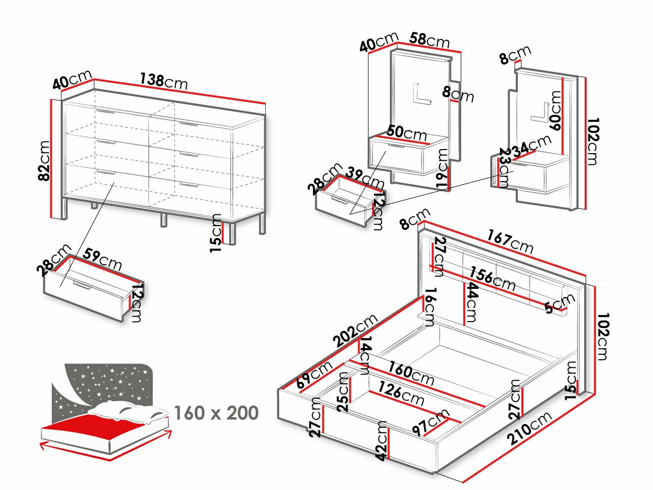 Schlafzimmer-Set Flodale 104