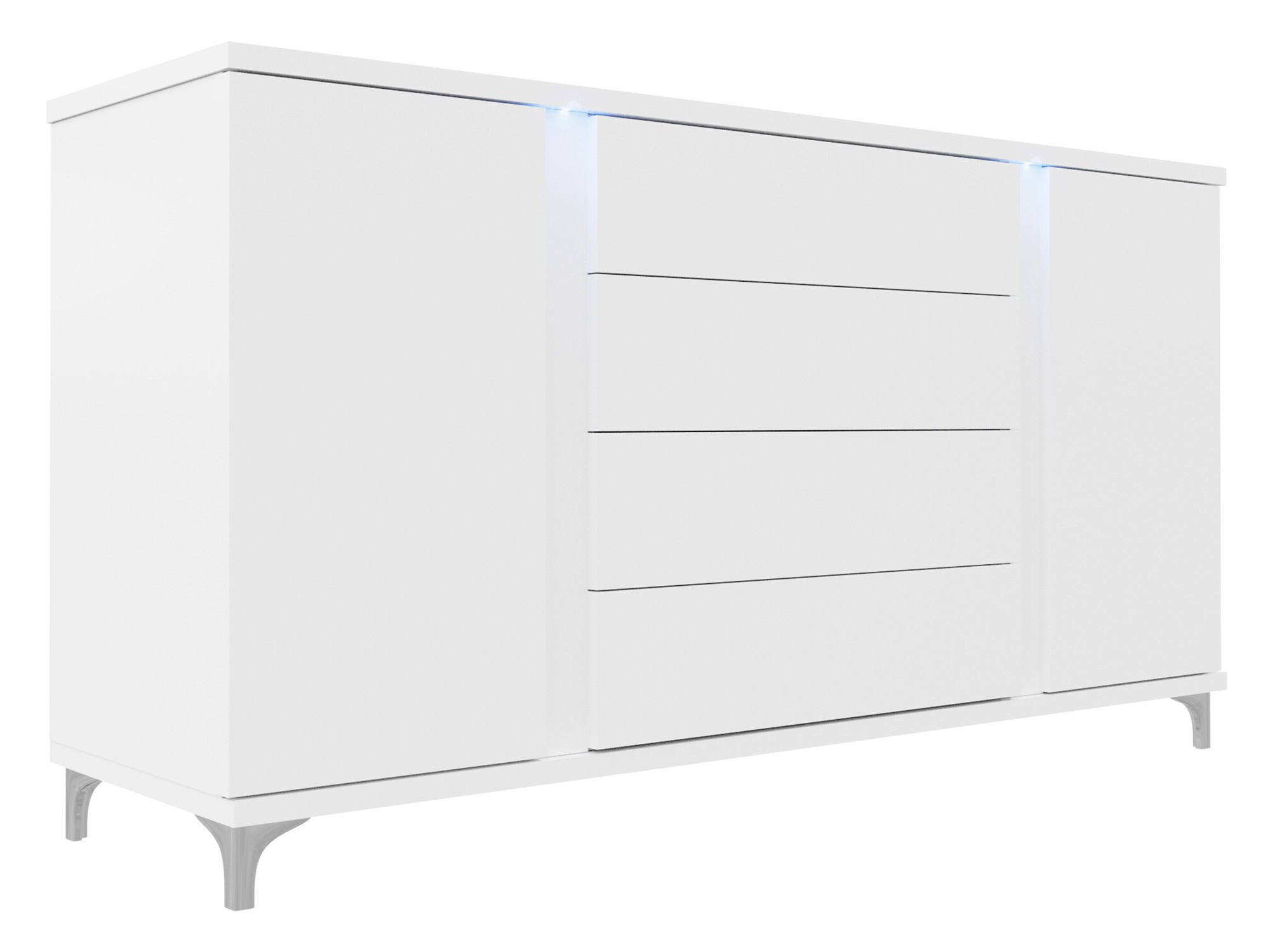 Kommode Florem (Weiss + Weiss glänzend)