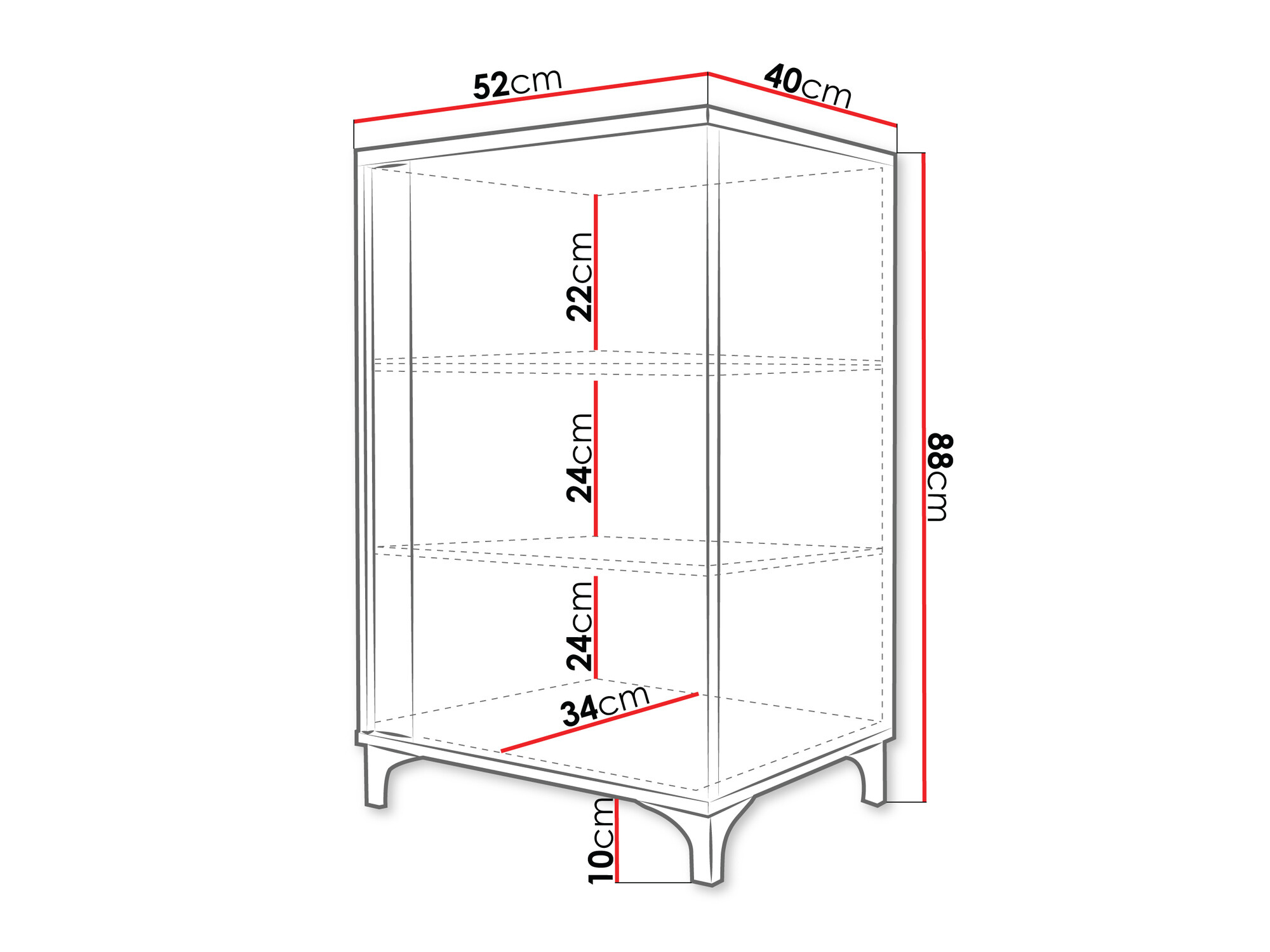 Sideboard Florem I (Weiss + Weiss glänzend + Helles Holz)