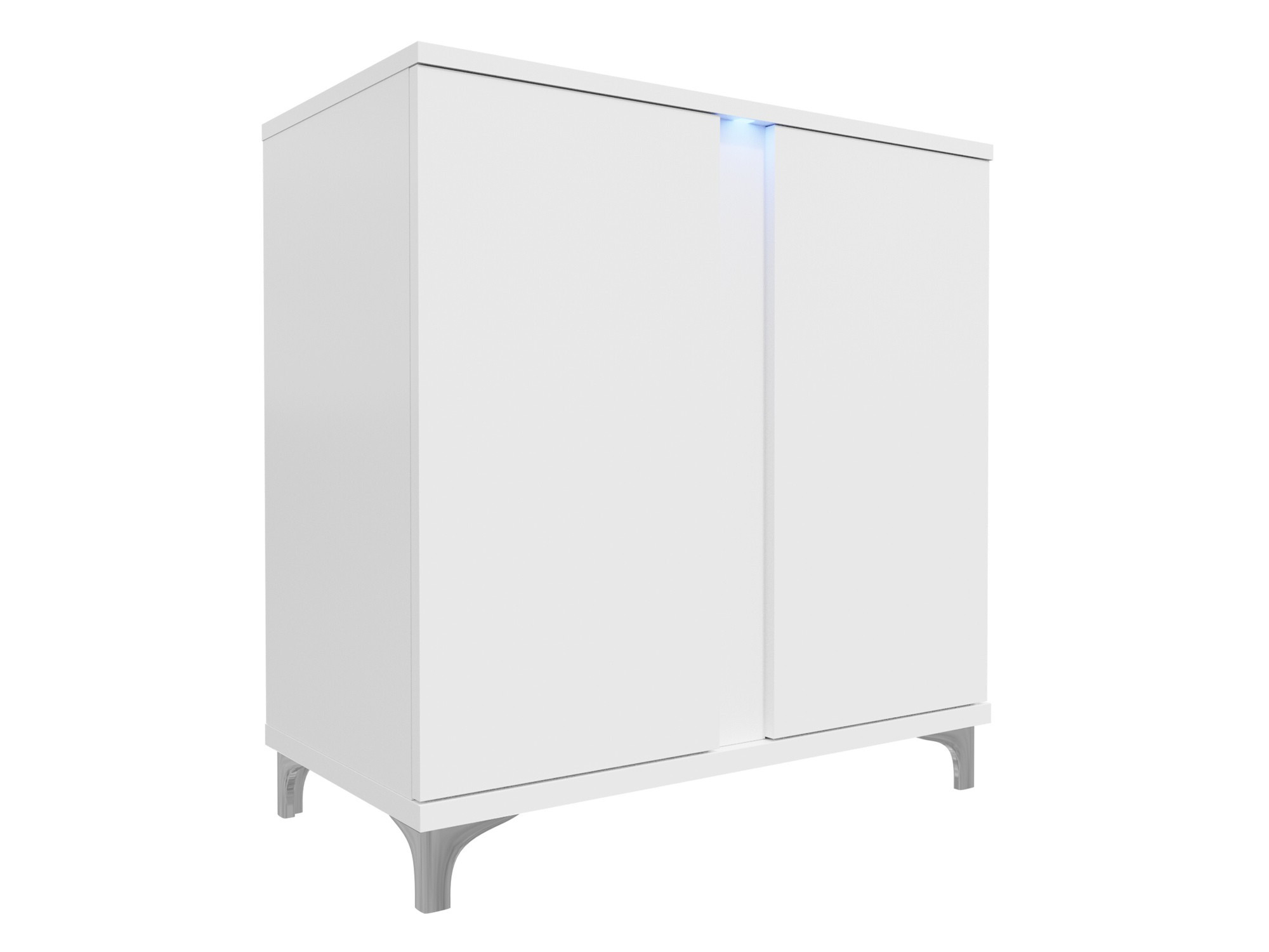 Sideboard Florem II (Weiss + Weiss glänzend)