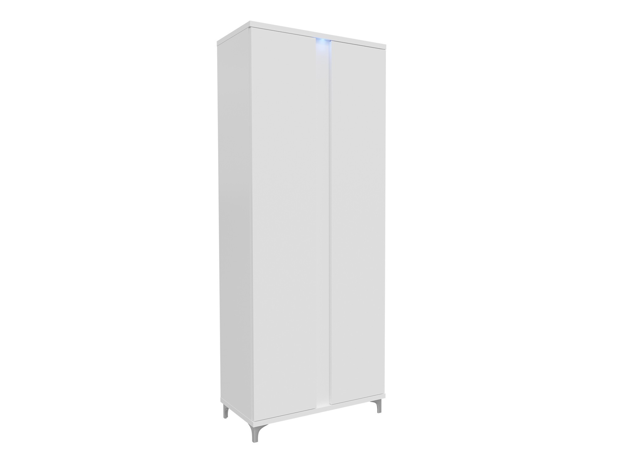 Kleiderschrank Florem (Weiss + Weiss glänzend)