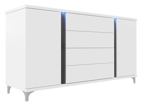 Kommoden Livseri 103 (Weiss + Weiss glänzend + Schwarz glänzend)
