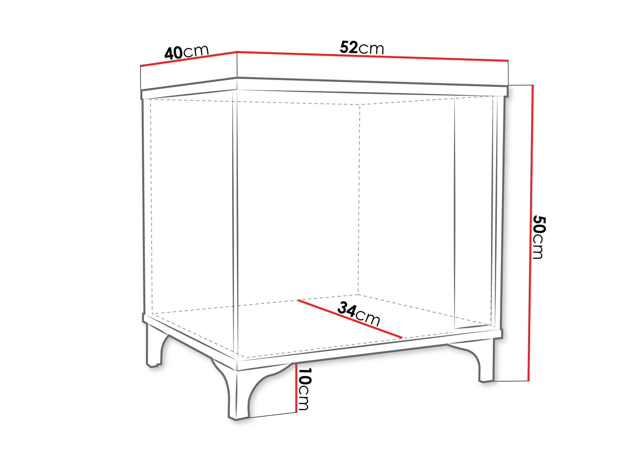 Nachttisch Florem I (Weiss + Weiss glänzend + Helles Holz)