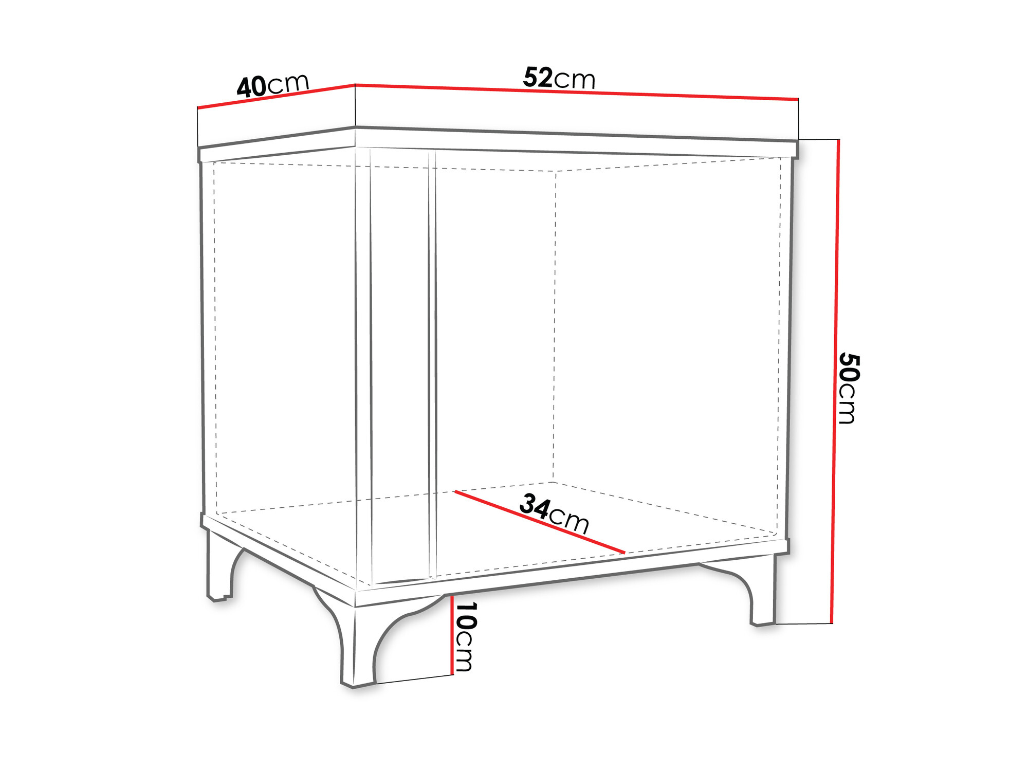 Nachttisch Florem (Weiss + Weiss glänzend + Helles Holz)