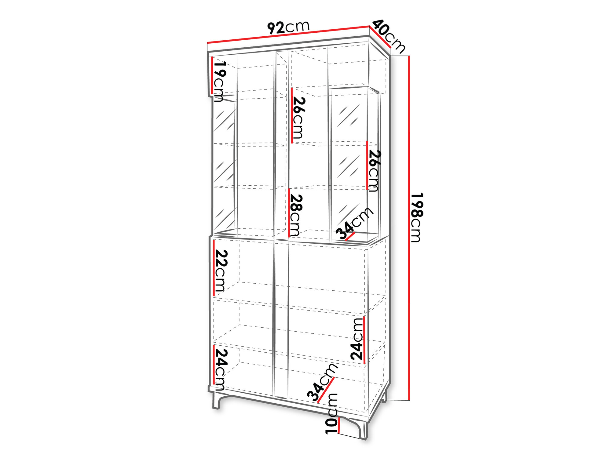 Regal Florem IV (Weiss + Weiss glänzend + Helles Holz)