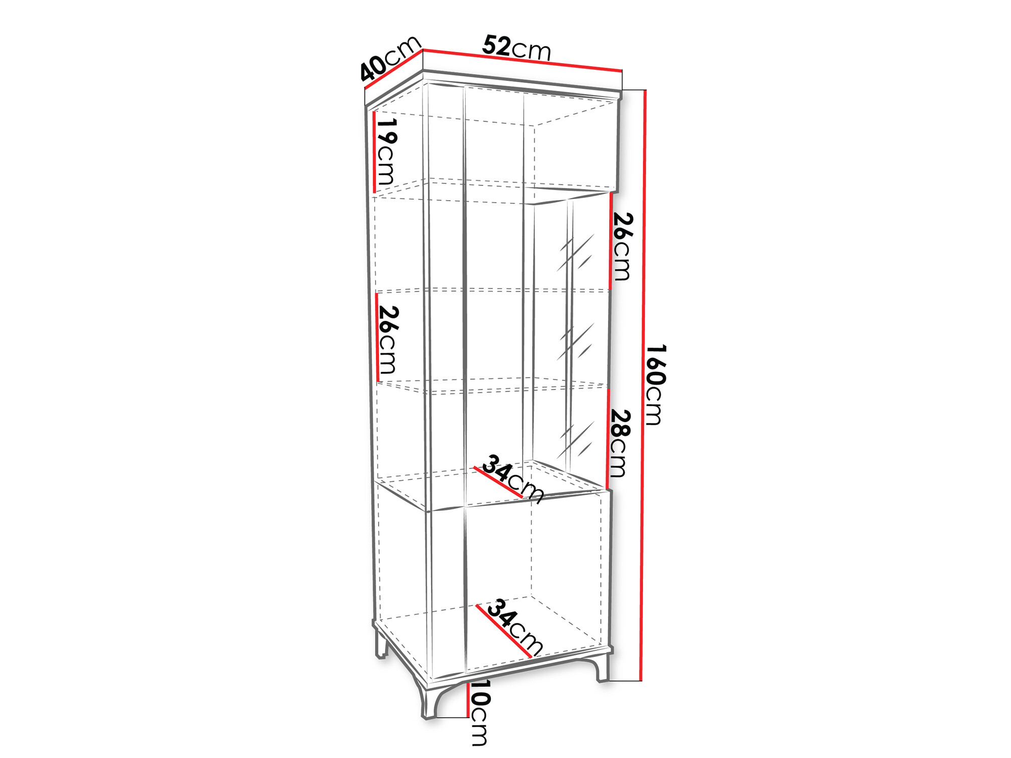 Regal Florem (Weiss + Weiss glänzend + Helles Holz)