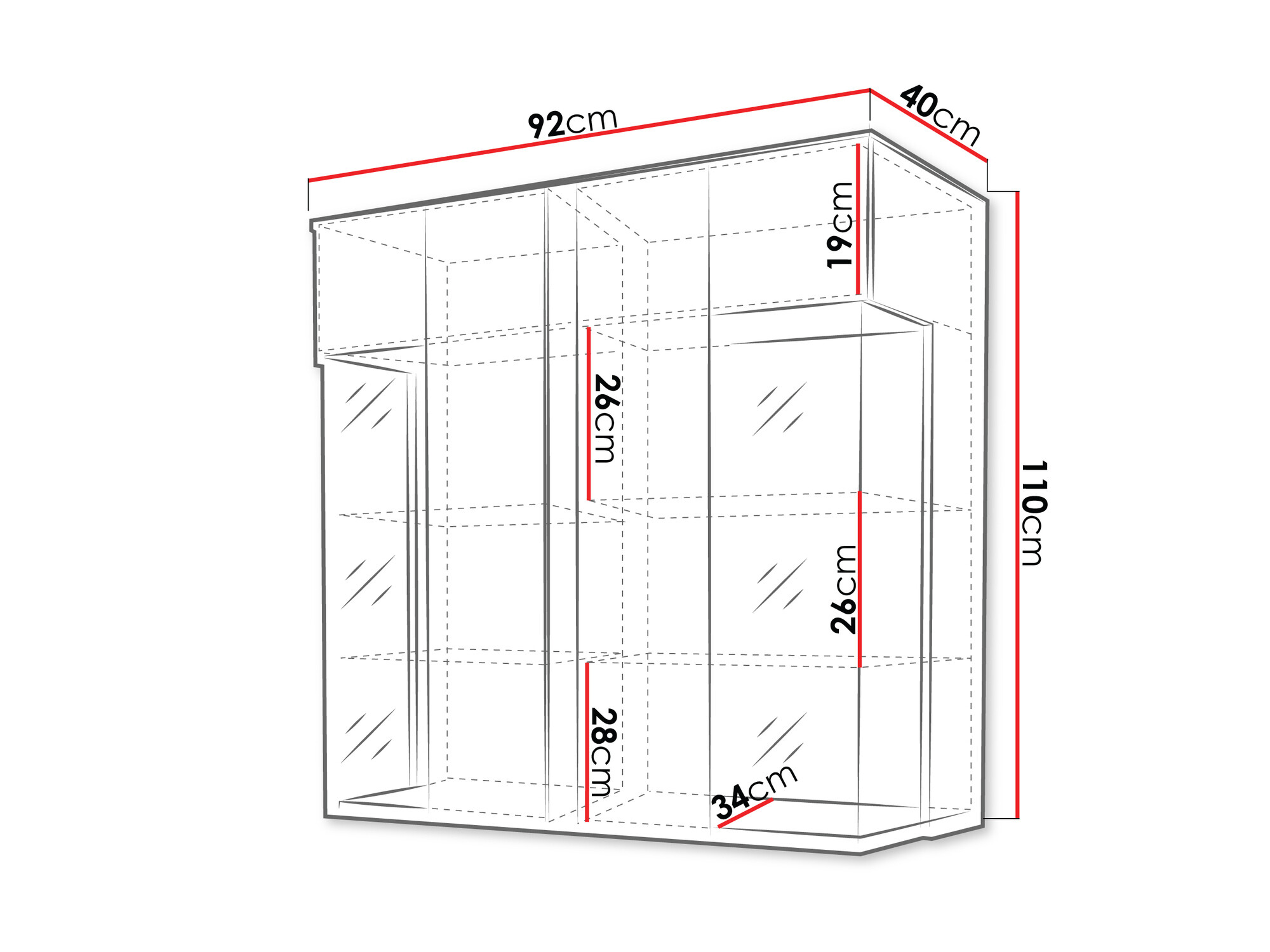 Sideboard Livseri 104 (Weiss + Weiss glänzend + Schwarz glänzend)