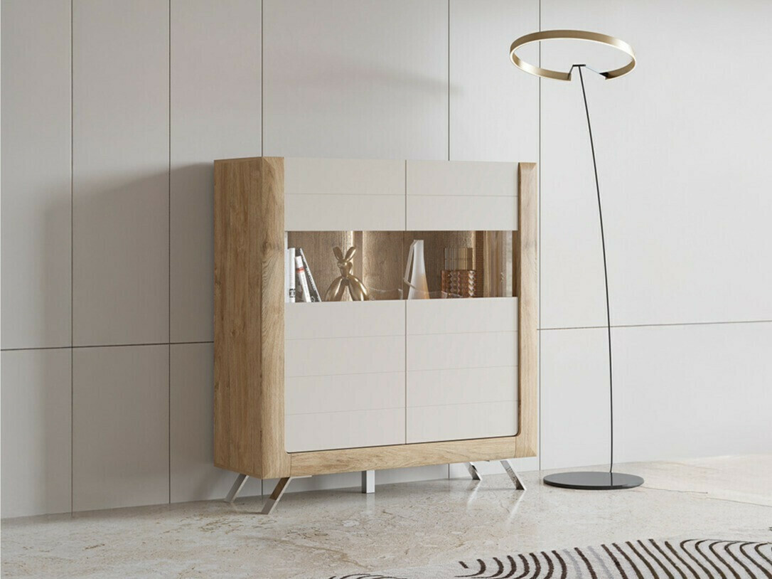 Regal Sovera 106 (Goldene Eichenholzoptik + Hellgrau)